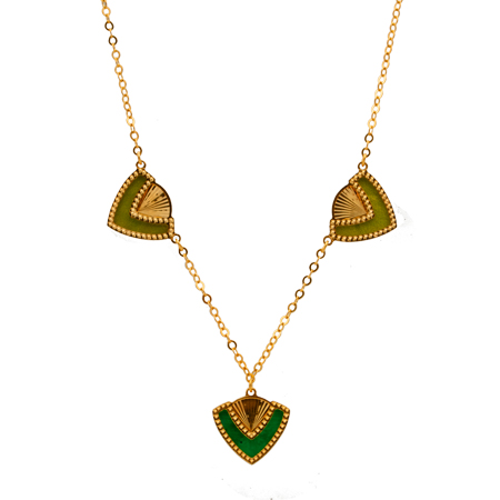 Tri Leaf Petals Stella Necklace